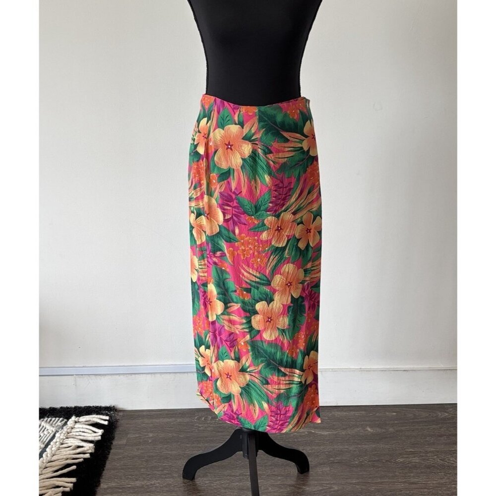 Vintage My Michelle Hawaiian Skirt Midi Island Resort Boho Women’s SMALL
